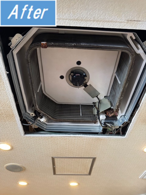 ルームアゲートクリーン施工事例スナック店舗の天カセエアコン　アフター写真